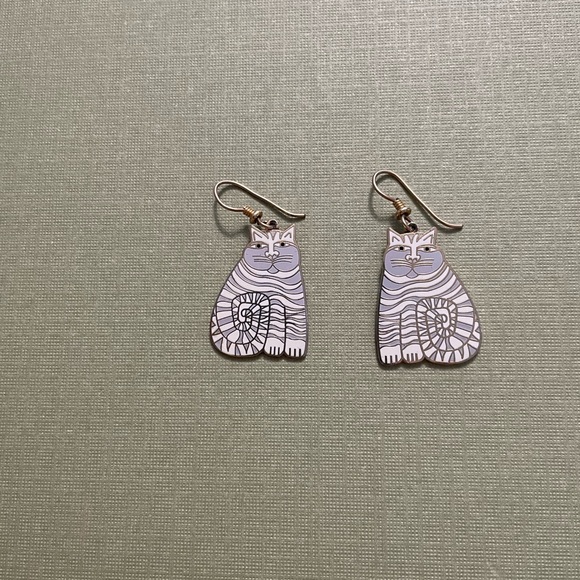 Jewelry - Laurel Burch Vintage Cat Design Earrings